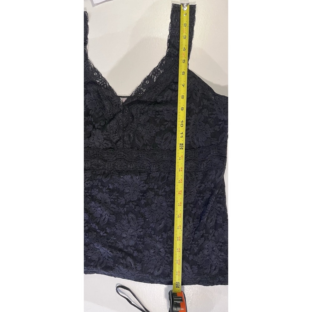 Roz & Ali Black Floral Lace Tank Top Womens XL Stretch Lined Dressy Cami Blouses - Picture 7 of 7